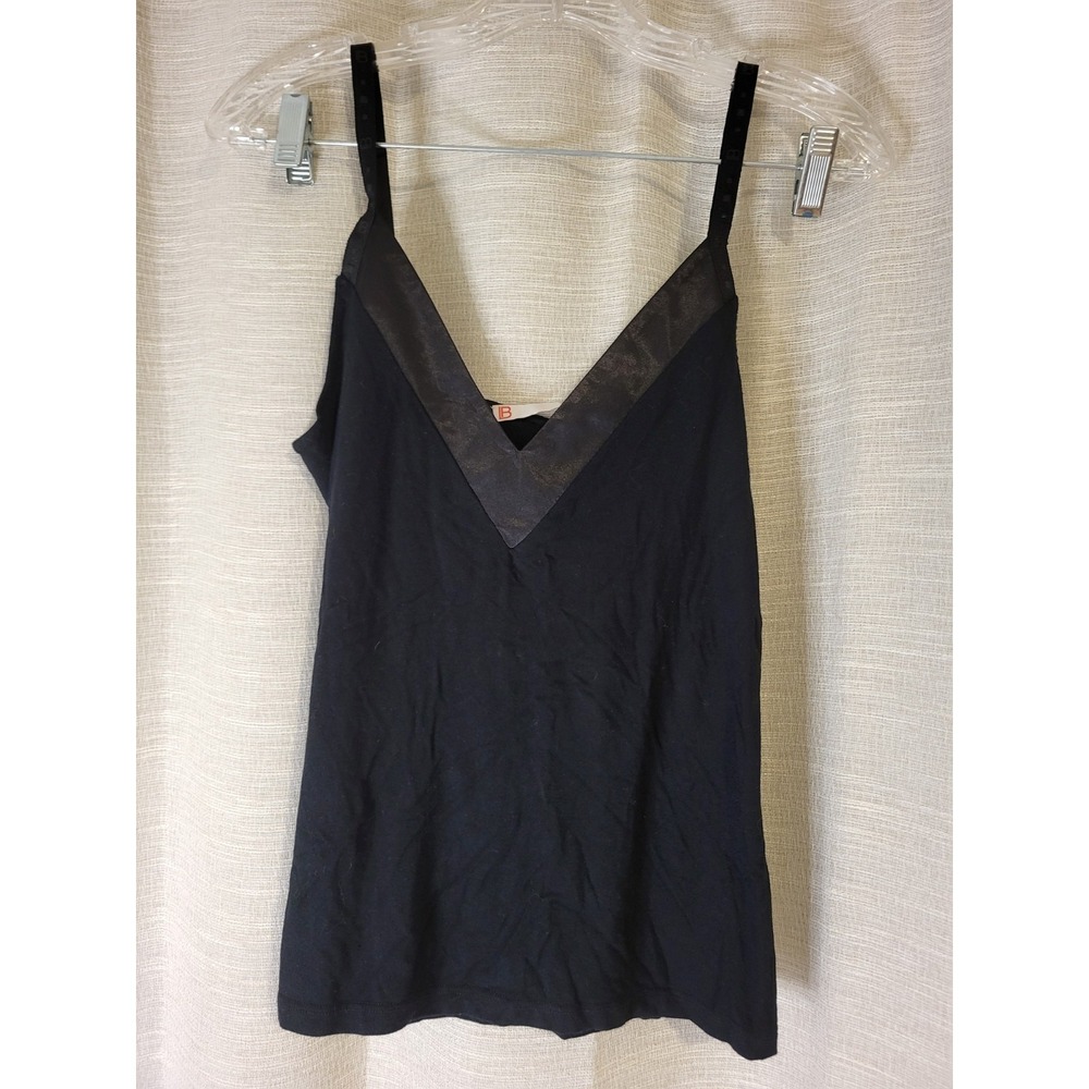 NWT Vtge Laura Biagiotti Satin Trim Cami Size 8 Black